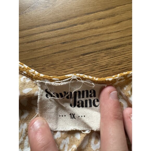 Savanna Jane Tunic Top 1X Embroidered Festival Boho Cottagecore Flare Sleeve - Picture 3 of 9